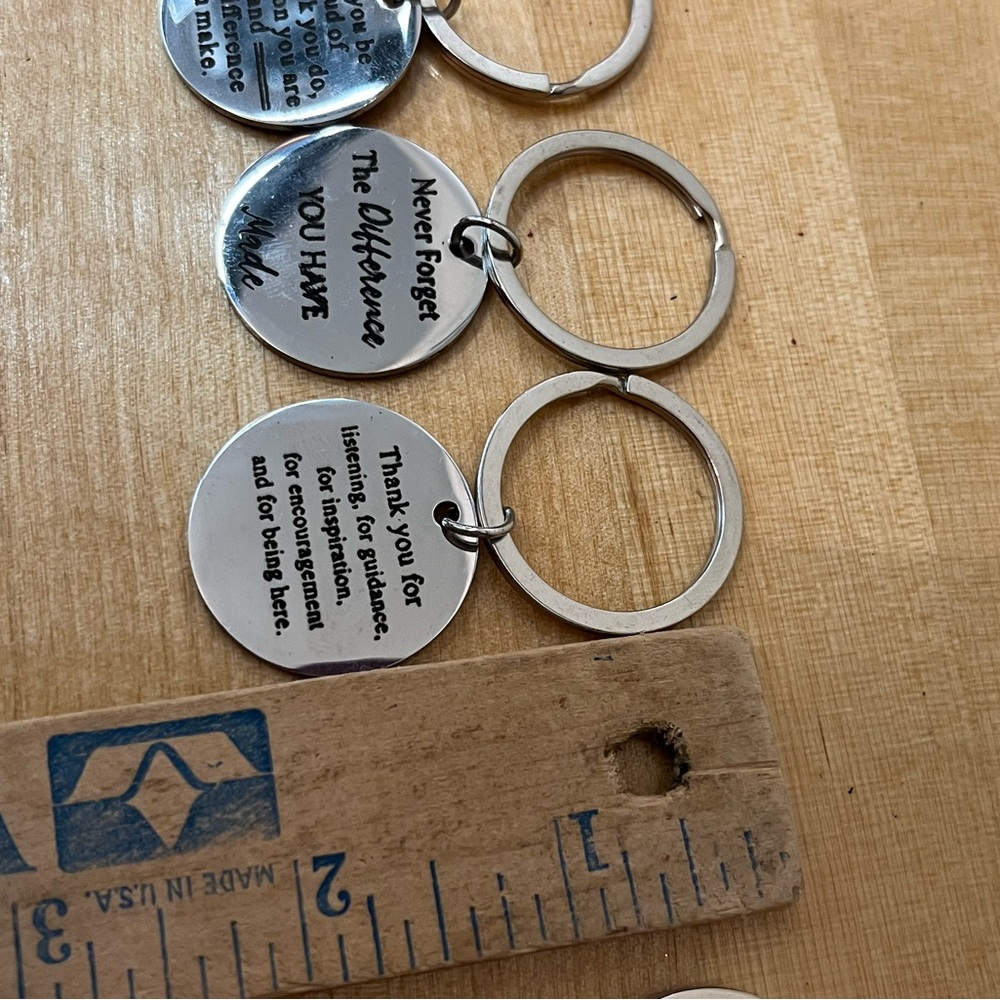Metal Keychain Bag Charm lot of 5 Appreciation Gift Thank You - Picture 10 of 11